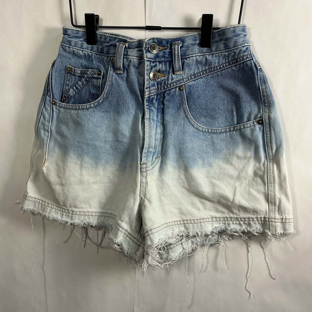 Unionbay Vintage High Rise Ombre Dip Dye Raw Hem Denim Shorts